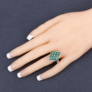 2.68 Carat Genuine Zambian Emerald and White Zircon .925 Sterling Silver Ring-14