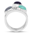 4.00 Carat Genuine Multi Stone .925 Sterling Silver Ring-5