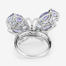 3.60 Carat Genuine Tanzanite and Swiss Blue Topaz .925 Sterling Silver Ring-10
