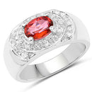 1.37 Carat Genuine Pink Topaz and White Cubic Zirconia .925 Sterling Silver Ring-4