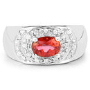 1.37 Carat Genuine Pink Topaz and White Cubic Zirconia .925 Sterling Silver Ring-6