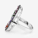 5.01 Carat Genuine Multi Stones .925 Sterling Silver Ring-11
