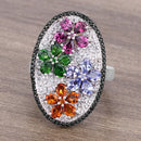 5.01 Carat Genuine Multi Stones .925 Sterling Silver Ring-13
