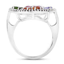 5.01 Carat Genuine Multi Stones .925 Sterling Silver Ring-6