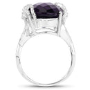 10.44 Carat Genuine Amethyst and White Topaz .925 Sterling Silver Ring-5