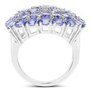 5.93 Carat Genuine Tanzanite .925 Sterling Silver Ring-5