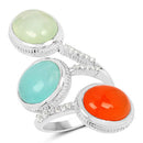 9.50 Carat Genuine Multi Stone .925 Sterling Silver Ring-4