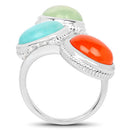 9.50 Carat Genuine Multi Stone .925 Sterling Silver Ring-5