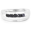 0.50 Carat Genuine Black Diamond .925 Sterling Silver Ring-6
