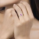 0.75 Carat Genuine Ruby and White Diamond 14K Yellow Gold Ring-15