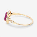 0.75 Carat Genuine Ruby and White Diamond 14K Yellow Gold Ring-12