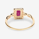 0.75 Carat Genuine Ruby and White Diamond 14K Yellow Gold Ring-13