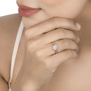 0.78 Carat Genuine Morganite and White Diamond 14K Rose Gold Ring-14