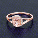 0.78 Carat Genuine Morganite and White Diamond 14K Rose Gold Ring-8