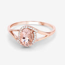 0.78 Carat Genuine Morganite and White Diamond 14K Rose Gold Ring-9
