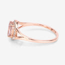 0.78 Carat Genuine Morganite and White Diamond 14K Rose Gold Ring-11