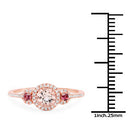 0.63 Carat Genuine Morganite, Pink Tourmaline and White Diamond 14K Rose Gold Ring-7