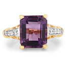 4.83 Carat Genuine Amethyst and White Topaz .925 Sterling Silver Ring-6
