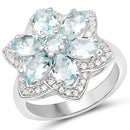 2.88 Carat Genuine Aquamarine .925 Sterling Silver Ring-5