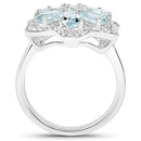 2.88 Carat Genuine Aquamarine .925 Sterling Silver Ring-6