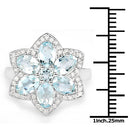2.88 Carat Genuine Aquamarine .925 Sterling Silver Ring-7