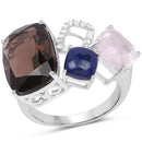 7.51 Carat Genuine Multi Stone .925 Sterling Silver Ring-4