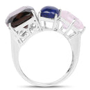7.51 Carat Genuine Multi Stone .925 Sterling Silver Ring-5