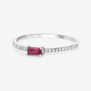 0.22 Carat Genuine Ruby and White Diamond 14K White Gold Ring-9