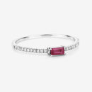 0.22 Carat Genuine Ruby and White Diamond 14K White Gold Ring-10
