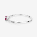0.22 Carat Genuine Ruby and White Diamond 14K White Gold Ring-11