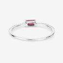 0.22 Carat Genuine Ruby and White Diamond 14K White Gold Ring-12