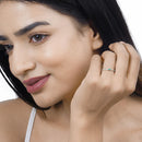 0.18 Carat Genuine Zambian Emerald and White Diamond 14K White Gold Ring-15