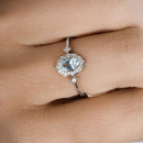 0.48 Carat Genuine Aquamarine and White Diamond 14K White Gold Ring-14