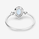 0.48 Carat Genuine Aquamarine and White Diamond 14K White Gold Ring-12