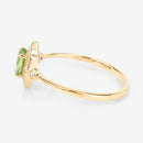 0.49 Carat Genuine Peridot and White Diamond 10K Yellow Gold Ring-4