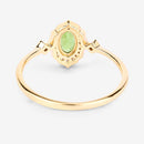 0.49 Carat Genuine Peridot and White Diamond 10K Yellow Gold Ring-5