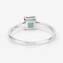 0.67 Carat Genuine Zambian Emerald and White Diamond 14K White Gold Ring-12