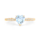 0.65 Carat Genuine Aquamarine and White Diamond 14K Yellow Gold Ring-7