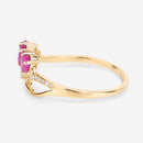 0.71 Carat Genuine Ruby and White Diamond 14K Yellow Gold Ring-11