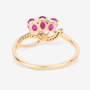 0.71 Carat Genuine Ruby and White Diamond 14K Yellow Gold Ring-12