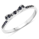 0.31 Carat Genuine Blue Sapphire 14K White Gold Ring-5