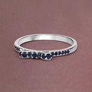 0.31 Carat Genuine Blue Sapphire 14K White Gold Ring-8