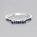 0.31 Carat Genuine Blue Sapphire 14K White Gold Ring-12