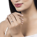 0.38 Carat Genuine Blue Sapphire and White Diamond 14K Yellow Gold Ring-15