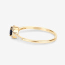 0.38 Carat Genuine Blue Sapphire and White Diamond 14K Yellow Gold Ring-11