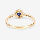 0.38 Carat Genuine Blue Sapphire and White Diamond 14K Yellow Gold Ring-12