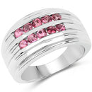 1.00 Carat Genuine Pink Tourmaline .925 Sterling Silver Ring-4