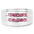 1.00 Carat Genuine Pink Tourmaline .925 Sterling Silver Ring-6
