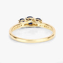 0.56 Carat Genuine Blue Sapphire and White Diamond 14K Yellow Gold Ring-12