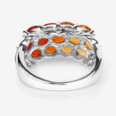 1.56 Carat Genuine Fire Opal .925 Sterling Silver Ring-6